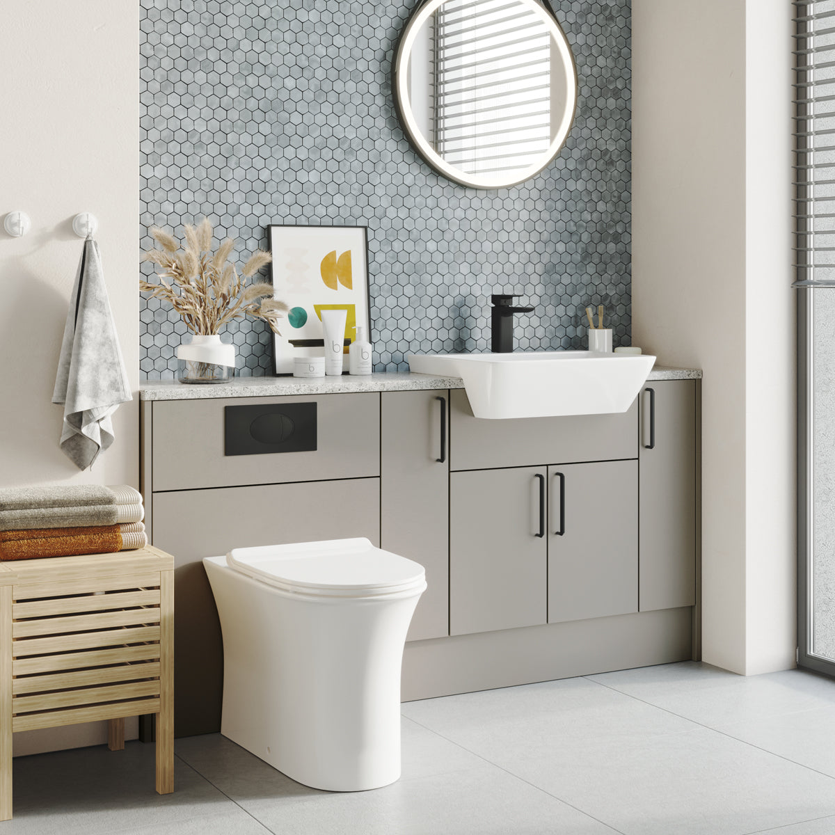 Deia Rimless Comfort Height Back To Wall Pan & Soft Close Seat