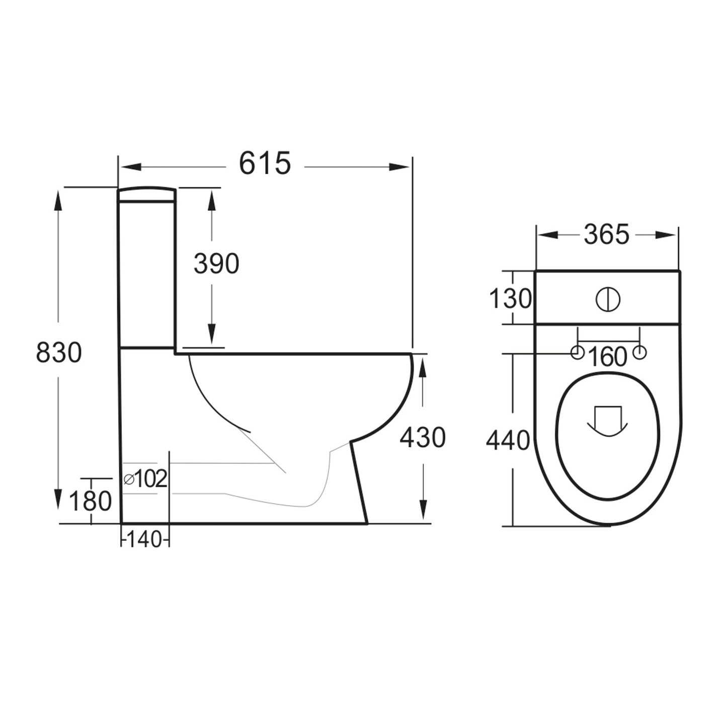 Belini Rimless Closed Back Pan Including Cistern & Soft Close Seat