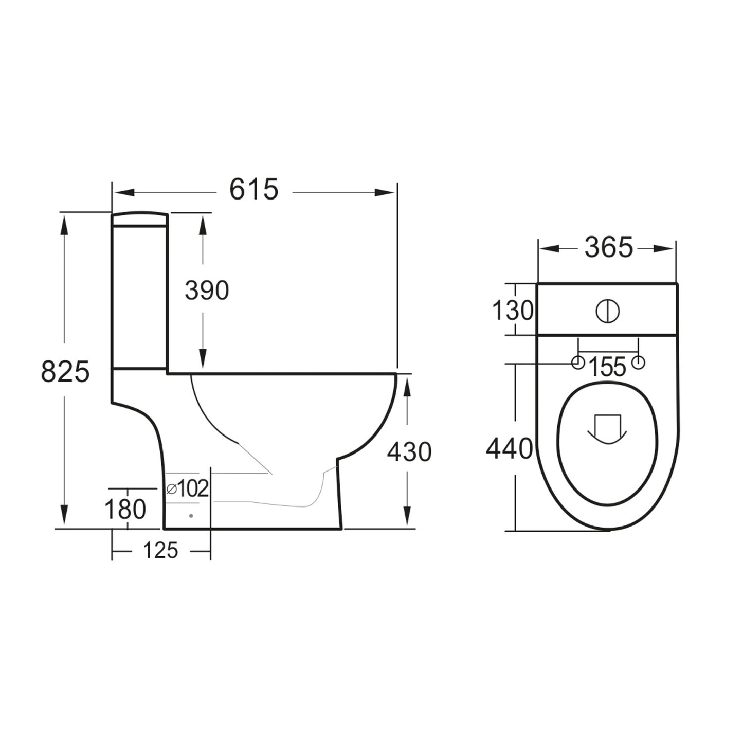 Belini Rimless Open Back Pan Including Cistern & Soft Close Seat