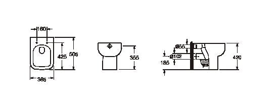 Choices 600 Back To Wall Pan & Soft Close Seat
