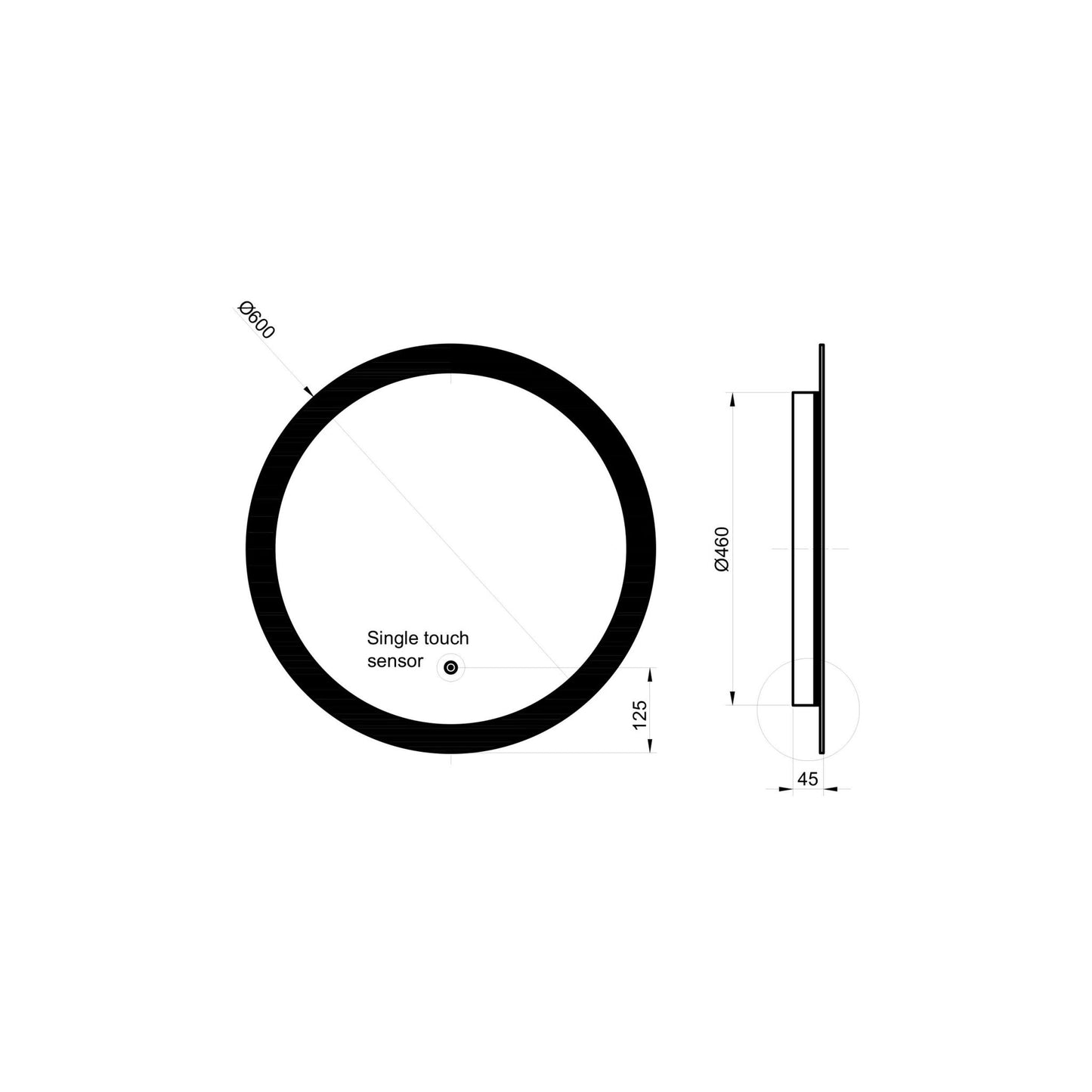 Lunar LED Mirror 600mm