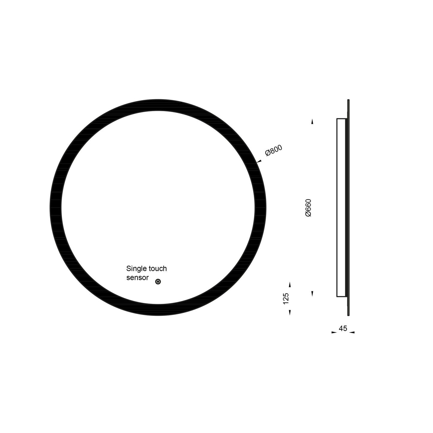 Lunar LED Mirror 800mm