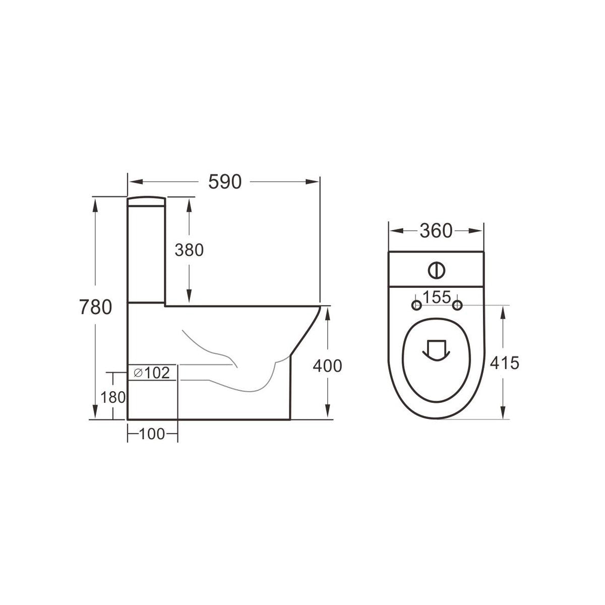 Middleton Rimless Closed Back Pan Including Cistern & Soft Close Set
