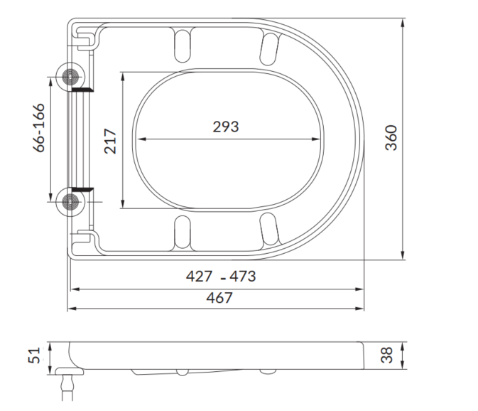 Spa Rimless Wall Hung Pan & D Shape Soft Close Seat