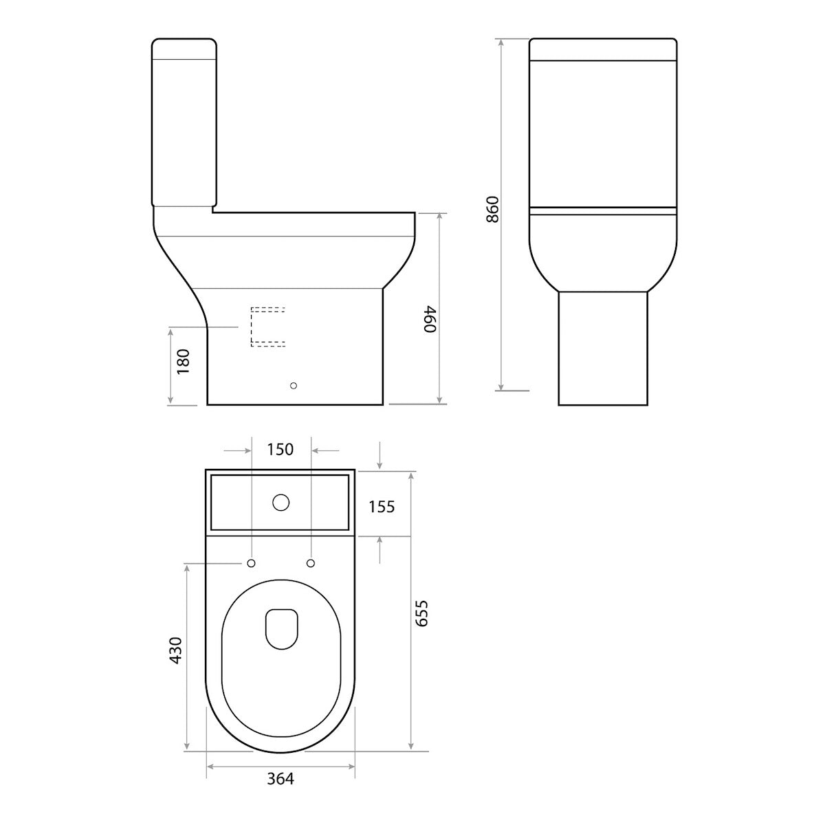 Spa Comfort Height Open Back Pan Including Cistern & Soft Close Seat