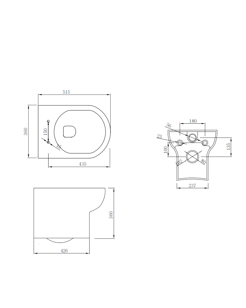 Spa Rimless Wall Hung Pan & D Shape Soft Close Seat