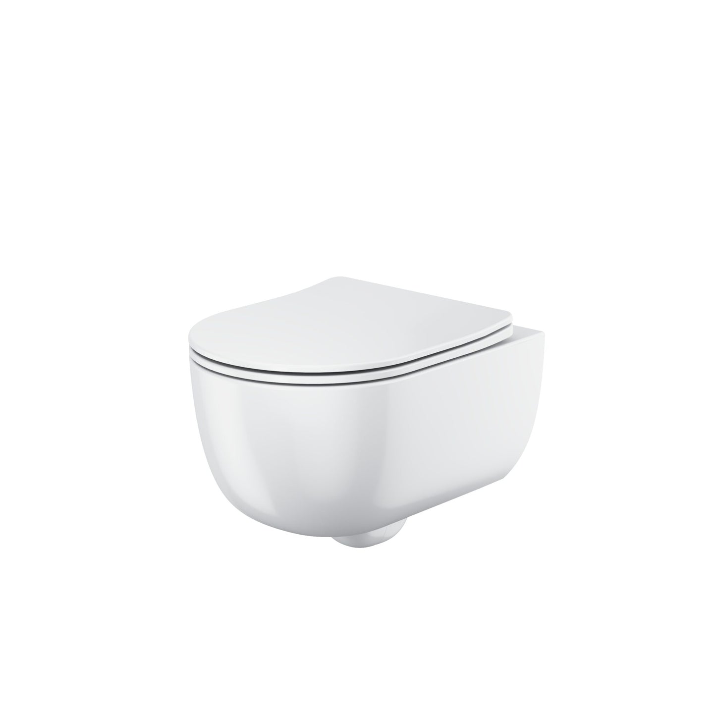 Riviera Rimless Round Wall Hung Pan Including Soft Close Seat - Gloss White
