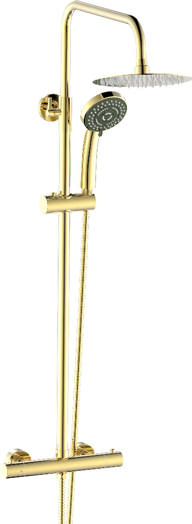 Ares - Brushed Gold Thermostatic Shower Set