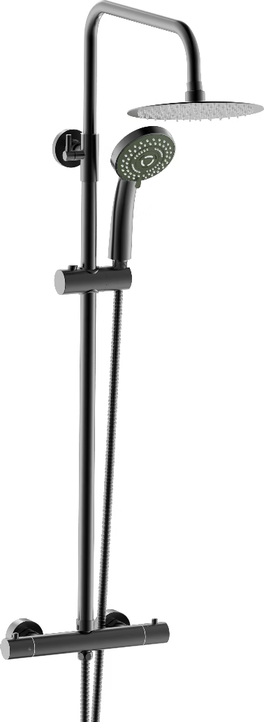 Ares - Black Thermostatic Shower Set