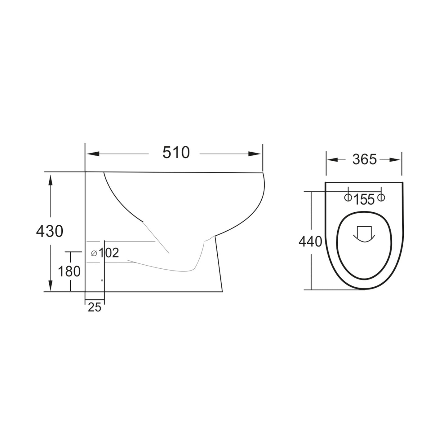 Belini Rimless Back To Wall pan & Soft Close Seat