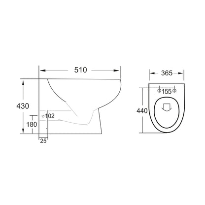 Belini Rimless Back To Wall pan & Soft Close Seat