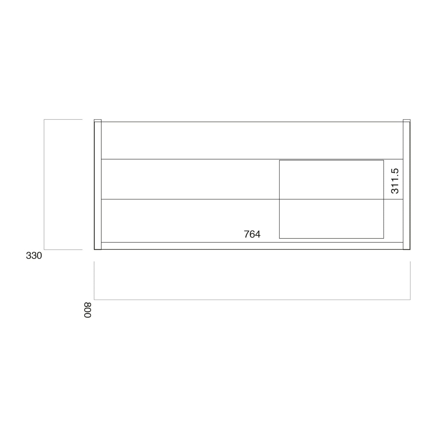 Muro 800 Wall Hung Cabinet