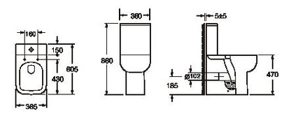 Choices Comfort Height Open Back Pan Including Cistern & Soft Close Seat
