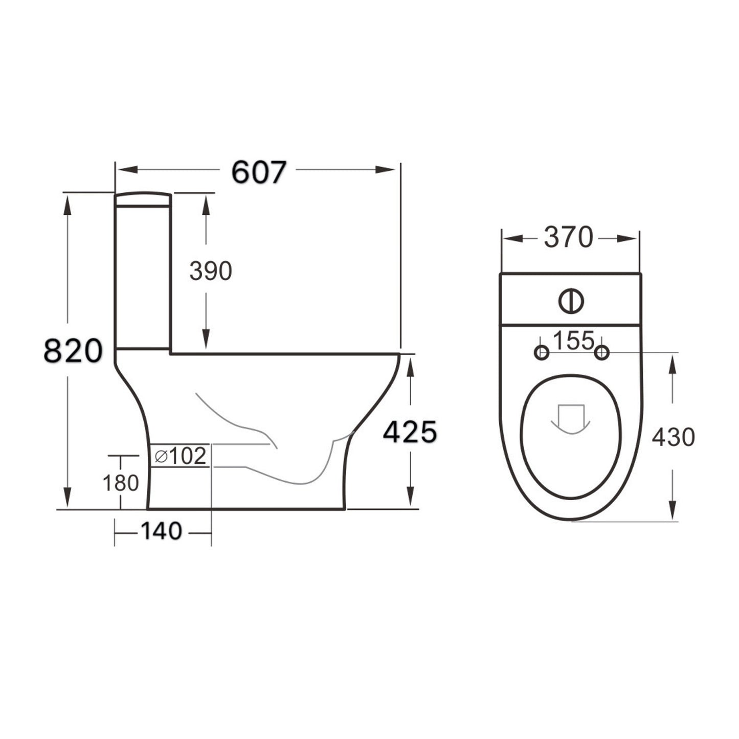 Deia Rimless Open Back Pan Including Cistern & Soft Close Set