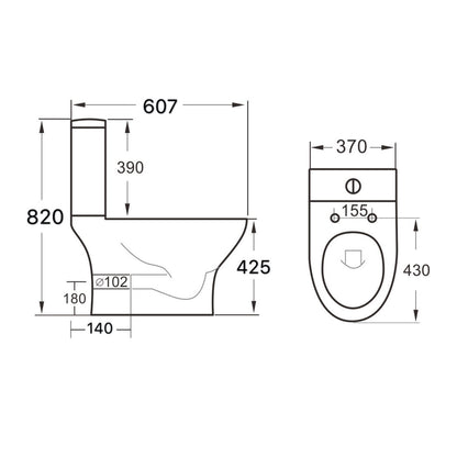 Deia Rimless Open Back Pan Including Cistern & Soft Close Set