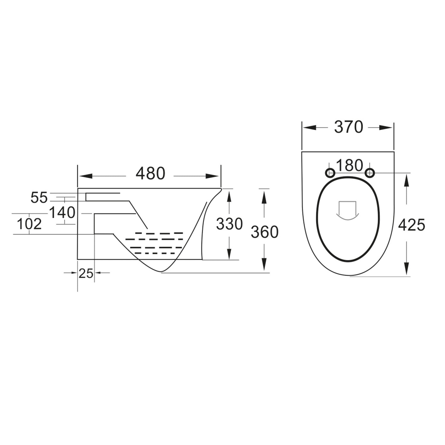 Deia Rimless Wall Hung Pan & Soft Close Seat