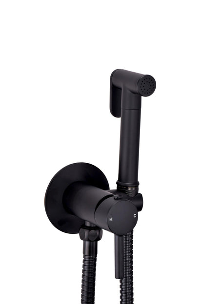 Douche Handset, Flexi, Holder and Outlet Elbow Black