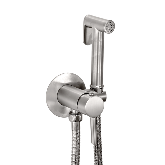 Douche Handset, Flexi, Holder and Outlet Elbow Brushed Nickel