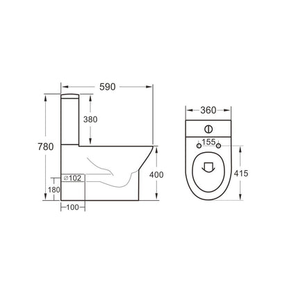 Middleton Rimless Closed Back Pan Including Cistern & Soft Close Set