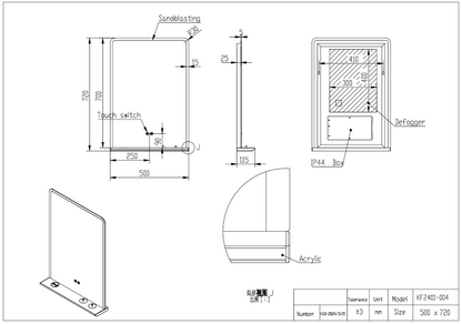 CHARJ LED MIRROR 500×700