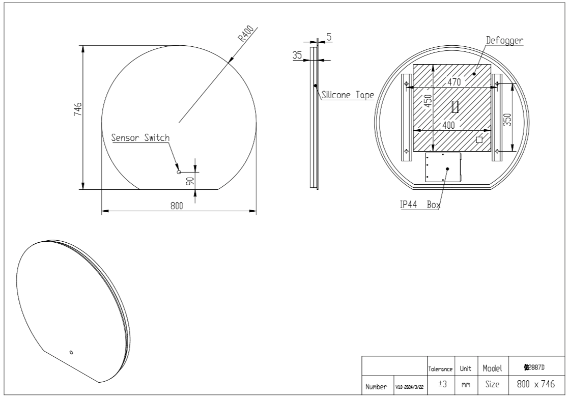 ALBA LED MIRROR 800×746