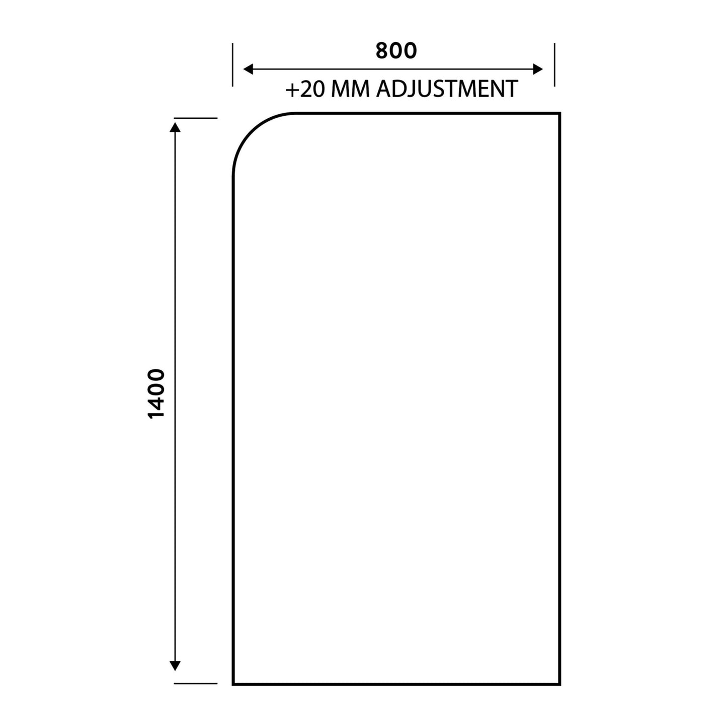 S6 Black Radius Bath Screen