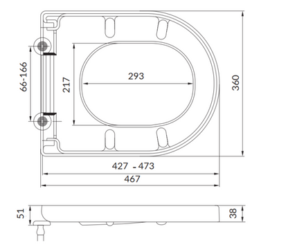 Spa Rimless Wall Hung Pan & D Shape Soft Close Seat