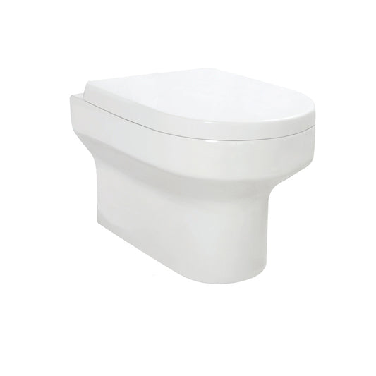 Spa Rimless Wall Hung Pan & D Shape Soft Close Seat
