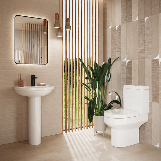 Spa Comfort Height Open Back Pan Including Cistern & Soft Close Seat