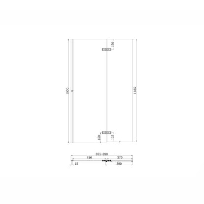 Chrome Square 900mm Pivot Bath Screen Including Fixed Panel